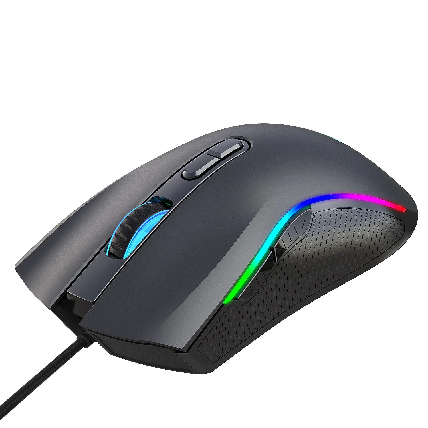 New Macro Programming RGB 7200DPI Luminous Game Mouse Electric Race Cable Mouse 6 Dpi File Adjustable Gaming Mouse